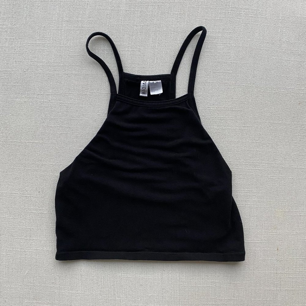 Black halter tank top